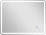 HomCom Oglindă de Baie cu Lumină LED 80x60 cm cu Bluetooth 3 Culori de Lumină Ceas Digital Funcție Anti-abur Funcție de Memorie | Aosom Romania (834-849V03SR)