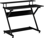 HomCom Suport PC cu Spațiu de Economisire, Pupitru pentru Computer de Birou cu Raft Monitor Înălțat, din Lemn, 100x60x85.5cm, Negru | Aosom Romania (836-425V01BK)