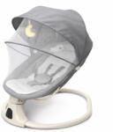 Kidizi Leagan electric bebelusi 0-12 luni Kidizi Velara gri, spatar reglabil, salteluta si pernuta detasabile, dimensiune generoasa, melodii si sunete, telecomanda, Bluetooth, alimentare priza si baterii (59 Balansoar bebelusi