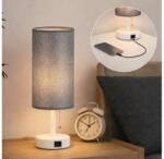 Brilagi - Asztali lámpa USB-porttal TABLON 1xE27/25W/230V fehér/szürke BG3667+BG3683 (BG3667C)