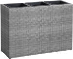 CASARIA Virágtartó, polyrattan, szürke, 83 x 30 (DE108642)