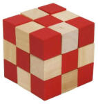 Fridolin Joc logic IQ 3D Puzzle Cub natur-rosu, Fridolin (Fr_17422)