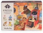 Moulin Roty Set 4 mini puzzle-uri O zi perfecta, Moulin Roty (MR_681440) Puzzle