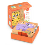 DJECO Puzzle din cuburi de lemn Animale salbatice, Djeco (DJ01904)