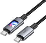 hoco. U144 USB-C - USB-C gyorstöltő kábel LED világítással 60W 1, 2 m - Fekete
