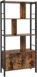 VASAGLE Biblioteca VASAGLE cu 4 rafturi si dulap inferior, stil industrial, maro rustic (EZ-LBC022B01) Biblioteca
