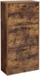 VASAGLE Dulap de pantofi VASAGLE cu 3 usi rabatabile, 12-18 perechi, maro rustic (EZ-LBC030X01) Pantofar