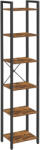 VASAGLE Biblioteca ingusta VASAGLE cu 6 rafturi, stil industrial, maro rustic (EZ-LLS101B01) Biblioteca