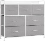 SONGMICS Comoda Songmics cu 7 sertare din stofa si cadru metalic, gri-alb (EZ-LTS523L10) Comoda