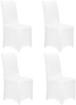 Sersimo Set 4 huse elastice pentru scaune de evenimente, universale, albe (4xHA-0207)