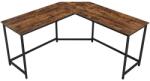 VASAGLE Birou de colt în L VASAGLE, 149x149x75 cm, stil industrial, maro rustic (EZ-LWD73X)