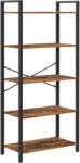 VASAGLE Biblioteca VASAGLE cu 5 rafturi, stil industrial, maro rustic, 66x30x153 cm (EZ-LLS061B01) Biblioteca
