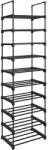 SONGMICS Raft pantofi metalic Songmics, 10 niveluri, modular, 30x45x174 cm, negru (EZ-LSA25BK) Pantofar