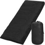 Sersimo Sac de dormit pentru camping 190x73 cm, 10-25°C, negru, cu geanta (CS-0044) Sac de dormit