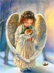 NORIMPEX - Puzzle Tablou Diamant: Înger cu pisoi 30x40cm - 1 - 39 piese