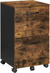 VASAGLE Dulap birou mobil VASAGLE cu 2 sertare A4 si roti, maro rustic (EZ-OFC040B01)