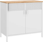 SONGMICS Dulap metalic SONGMICS cu 2 usi si raft reglabil, alb-bej, 80x40x76 cm (EZ-LSC102W57) Comoda