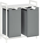 Vasagle Cos de rufe VASAGLE cu 2 compartimente, raft si saci detasabili, 92L (EZ-BLH201W11)