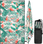  Prosop de plaja din microfibra, uscare rapida, cu husa, 90x180 cm, floral (CS-0119) Prosop