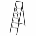  Scara pliabila aluminiu 5 trepte, DEPOX®, antiderapanta, compacta, negru, 157 cm (2118263 - 0440)