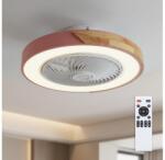 Brilagi - Corp de iluminat LED dimabil cu ventilator LED/38W/230V 50 cm roz/stejar + telecomandă (BG4029)