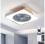 Brilagi - Plafonieră LED reglabilă cu ventilator LED/38W/230V, 50 cm, alb/stejar + telecomandă (BG4031)