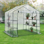 [en. casa] Solar de gradina cu rafturi 200x200x220 cm transparent [en. casa] (77016008)