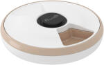 PawHut Dispenser de hrană pentru animale Dispenser automat 6 porții 31, 5 x 31, 5 x 8, 3 cm alb | Aosom Romania (D08-096V00LR)