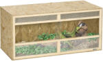 PawHut Terariu din lemn OSB pentru reptile cu ușă culisantă din sticlă - 100 x 47 x 47 cm lemn natural | Aosom Romania (D40-026V00ND)