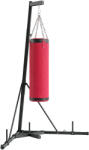 SPORTNOW Sac de Box cu Suport pentru Adulți, Înălțime Reglabilă 185-231 cm, Suport de Box cu Bază Triunghiulară, Sac din Pânză, Bare pentru Greutăți de 2, 5 cm, pentru Antrenament Fitness Acasă, Roșu | Aosom R Sac de box