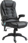 HOMCOM Fotoliu de Birou HOMCOM cu Masaj Relaxant, Reglabil, Negru, 62x68x111-121cm | Aosom Romania (A2-0055)
