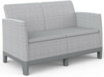 Keter SCANDI FORMA 2 személyes kerti kanapé - Ash grey / Storm grey, műanyag, 126 cm
