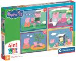 Clementoni Puzzle pentru copii Clementoni 4 în 1 - Purcelușul Peppa (21751) Puzzle