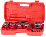 Strend Pro Kézi menetvágó készlet, Strend Pro PP3304. T062, piros, 5 db (3/8", 1/2", 3/4", 1", 5/4") menetvágó fej, racsnis tokmány (TC222682)