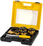 Strend Pro Kézi menetvágó készlet, Strend Pro RDS-8824, sárga/fekete, 4 db (1/2", 3/4", 1", 5/4") menetvágó fej, fogantyú, racsnis tokmány (TC222904)