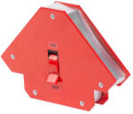 Strend Pro Hegesztő mágnes, Strend Pro QJ6007, piros, 9, 5 × 9, 5 cm, 12 kg teherbírás, kapcsolóval, 90° szögtartáshoz (TC222908)