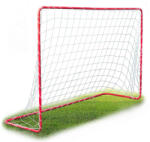 Neo-Sport Futballkapu, Neo-Sport NS-450, 183 x 122 x 61 cm, piros keret, fehér PE háló, fém váz, időjárásálló, 4 db rögzítő, könnyű kivitel, szerszám nélkül összeszerelhető (TE1450)