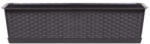 Prosperplast Rattan virágláda, Prosperplast Ratolla Case P 700, barna, 68, 5 x 17, 3 cm, magasság: 15 cm, alátéttel, 13 l, rattan hatású (TC255452)