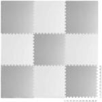 RicoKids Játszószőnyeg, Ricokids 738231, fehér/szürke, 180 x 180 cm, 9 db-os kirakós szett, összeilleszthető elemek, vastagság: 1 cm, EVA hab (TE738231)