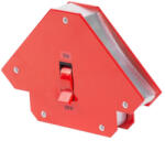 Strend Pro Hegesztő mágnes, Strend Pro QJ6008, piros, 12, 7 x 12, 7 cm, 25 kg teherbírás, kapcsolóval, 45° és 90° szögtartáshoz (TC222909)