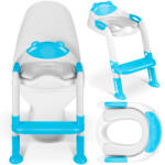 Ricokids Gyerek WC-ülőke, Ricokids 729200, kék/fehér, mackó mintás, magasság: 61-70 cm, összecsukható, levehető létrával, csúszásgátló lábakkal, teherbírás: 50 kg (TE729200)