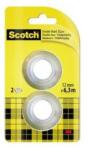 3M Bandă adezivă, față-verso, înlocuire, 12 mm x 6, 3 m, 3M SOCTCH, 2 buc