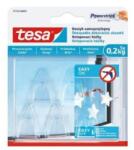 tesa Cârlig decorativ autoadeziv pentru sticlă, TESA „Powerstrips®, transparent, 5 buc