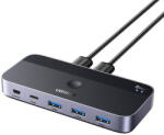 UGREEN CM662 USB 3.0 switch, 2X4 kimenet (fekete) (15705)