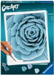 Ravensburger - CreArt pictura pe numere pentru adulti planta suculenta albastra - RVSPBN23610 (RVSPBN23610)