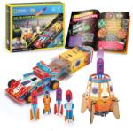 CubicFun - Puzzle 3D lansator de rachete si masinuta de curse 88 piese - CUDS1099h (CUDS1099h)