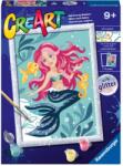 Ravensburger - CreArt pictura pe numere pentru copii cu sclipici sirena - RVSPBN23568 (RVSPBN23568)