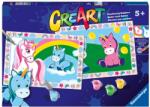 Ravensburger - CreArt pictura pe numere pentru copii 2 sabloane unicorni veseli - RVSPBN23699 (RVSPBN23699)