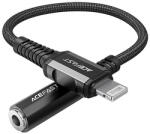 ACEFAST audiokábel MFI Lightning - 3, 5 mm-es mini jack (aljzat) 18 cm, AUX fekete (C1-05 fekete)