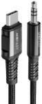 ACEFAST audiokábel USB Type C - 3, 5 mm-es mini jack csatlakozó (férfi) 1, 2 m, AUX fekete (C1-08 fekete)